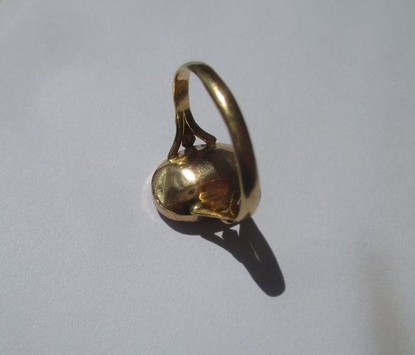 Bague 58.5 Bague XIXe pierre violette sur paillon or rose 58 Facettes