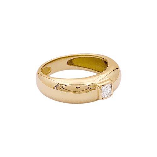 Bague Bague Chaumet, "Anneau", or jaune, diamant princesse. 58 Facettes 34586