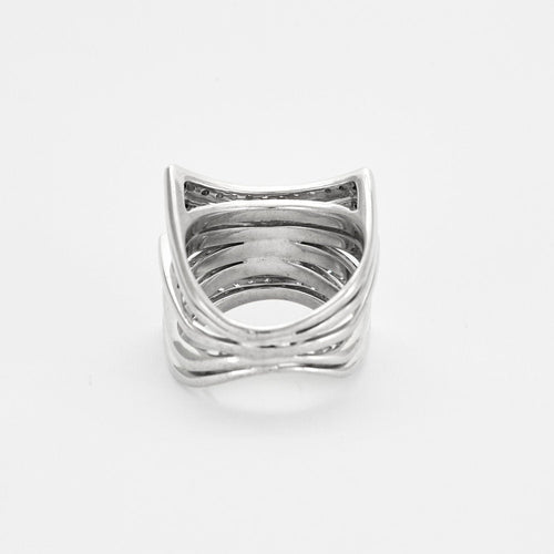 5-reihiger Diamant-Siegelring