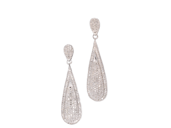 White gold earring full of diamond 58 Facettes 2159