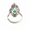 Bague 58.5 Bague navette de style Art Déco en platine avec diamants et émeraude 58 Facettes Q892A