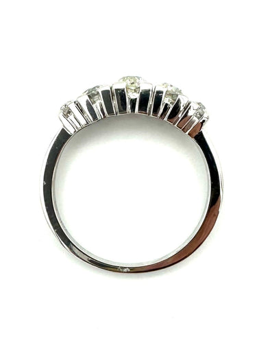 Bague 54 Bague Jarretière vers 1950 or et diamants 58 Facettes