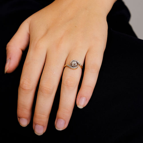 Tourbillon Ring 2 golds Diamonds