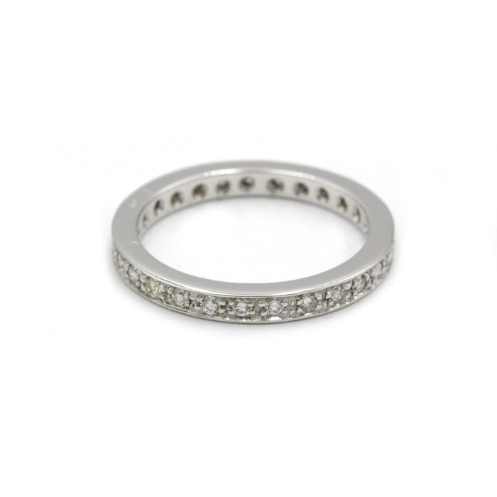 Bague 56 Alliance or blanc diamants 58 Facettes 220508R