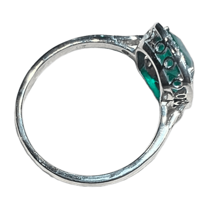 Ring Art Deco Smaragd diamanten van 1,60 ct