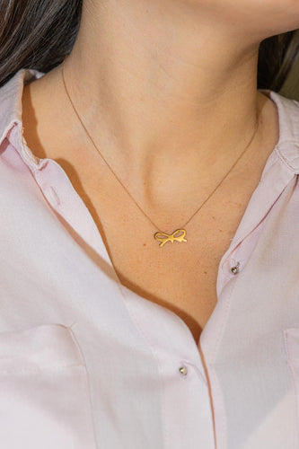 Ginette NY Collier Pendentif Mini bow Or rose 58 Facettes 2678581CN