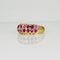 Bague 57.5 Bague en or jaune ornée de rubis et de diamants à facettes carrées 58 Facettes 2511004
