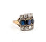 Bague 61 Bague en or jaune 18 carats sertie de saphirs et de diamants 58 Facettes