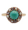 Bague 52.5 Bague marguerite or jaune, cabochon de turquoise, diamants et perles (circa 1900) 58 Facettes A05219