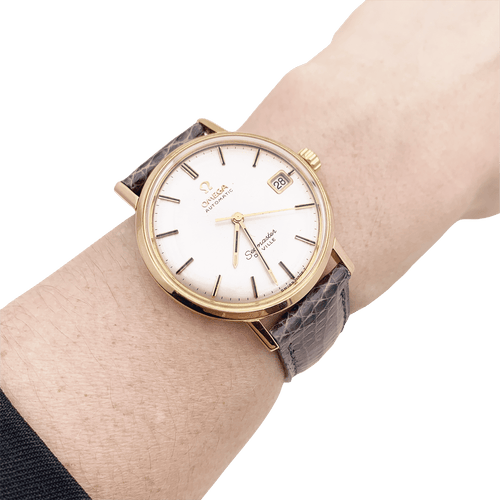 Montre Montre Omega "Seamaster De Ville" or rose, cuir. 58 Facettes 34488