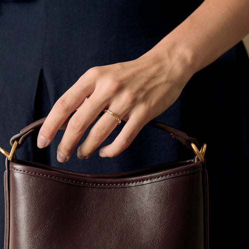 Bague 47 Alliance en or jaune à motif de bambou 58 Facettes SMA0260