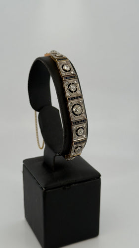 Bracelet Bracelet ancien art déco en or , saphirs et diamants 58 Facettes