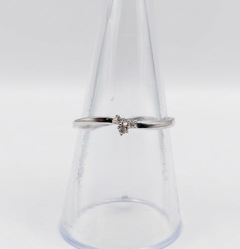 Bague 55 Bague vintage or blanc, trilogie diamants 58 Facettes B01003