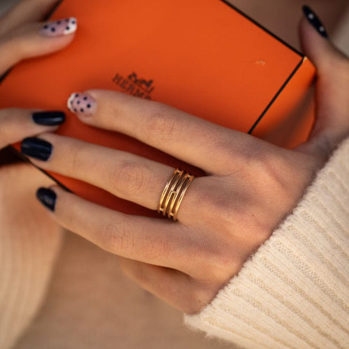 Ring 54 HERMÈS-ring "Ariane" i rosaguld 58 Facettes