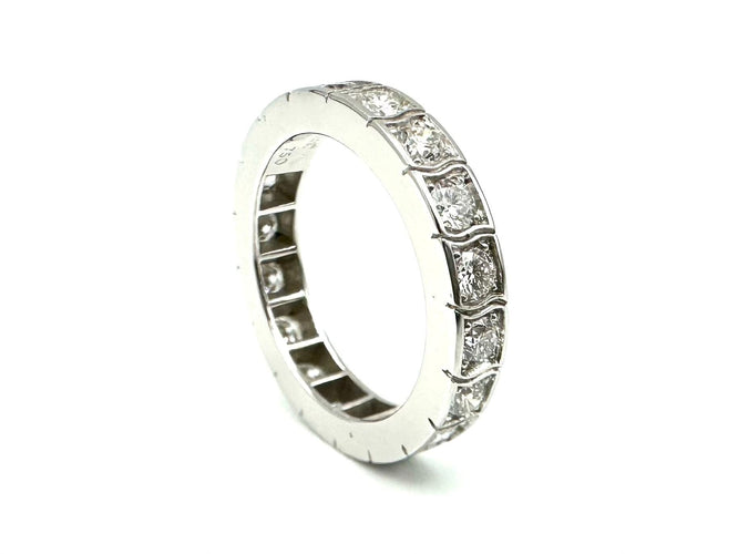 Bague 52 PIAGET. Alliance or blanc 18K et diamants 1.8ct 58 Facettes