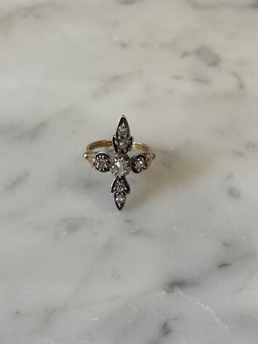Bague 53.5 Bague croix, diamants, début XX éme 58 Facettes