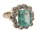 Bague 51 Bague en or jaune sertie d'une émeraude naturelle colombienne de 2,20 carats et de diamants 58 Facettes Q409B