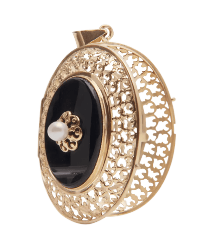 Pendentif Pendentif Or rose 18K Onyx Perle 58 Facettes BO220334/MEDAILLONONYXCISELE