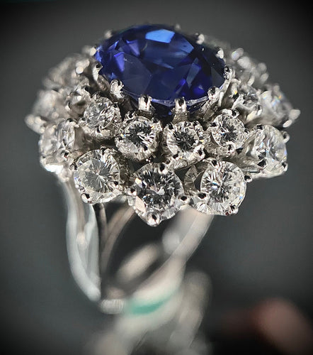 Bague 52 Bague or blanc Saphir 58 Facettes