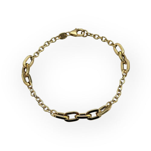 Bracelet Bracelet or jaune maille alternée 58 Facettes 149062014