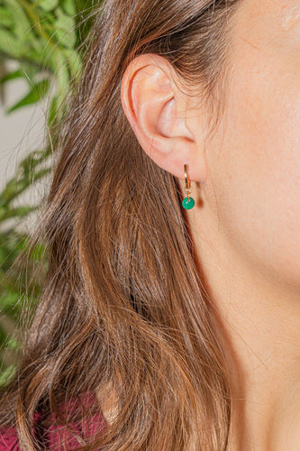 Boucles d'oreilles Boucles d'oreilles Créoles Or rose Chrysoprase 58 Facettes 3145035CN