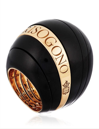Bague 51 DE GRISOGONO. Collection "Jiya", bague or rose et carbone 58 Facettes