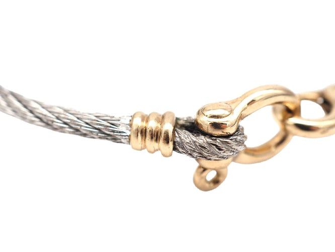 Bracelet FRED - Bracelet force 10 vintage en acier et en or jaune 58 Facettes