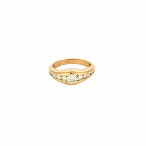 Bague 50 Bague or jaune, diamants en chute 58 Facettes