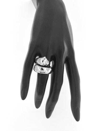 Bague 58 CARTIER - Bague Panthère Lakarda en or blanc, émeraudes et onyx 58 Facettes