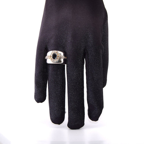 Bague 58 Bague vintage en or blanc avec saphir et diamants 58 Facettes