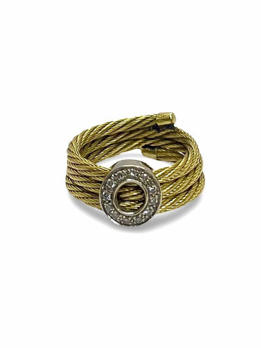 Bague 50 Bague or jaune et diamants 0,12 ct 58 Facettes