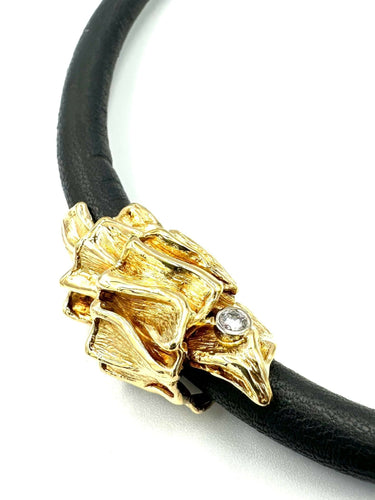 Collier GILBERT ALBERT. Collier or jaune 18K et diamant 58 Facettes