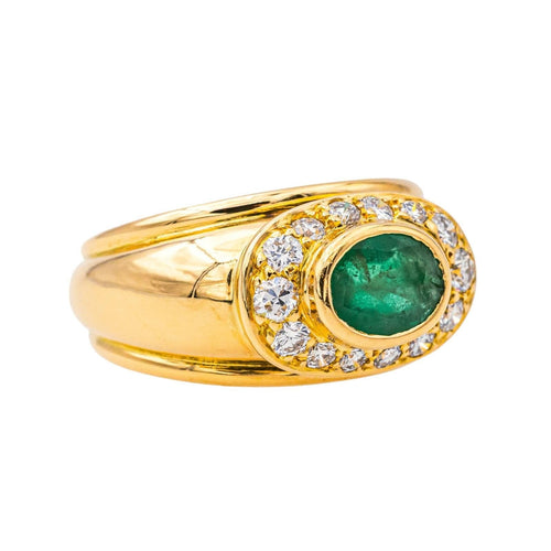 Bague 52 Bague  Jonc Or jaune Emeraude, Diamant 58 Facettes 4152875CN