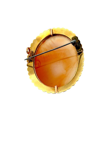 Broche Broche camée ancienne en or 18k et demi-perles – XIXᵉ siècle 58 Facettes