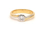 Bague 55 Bague contemporaine en or jaune et blanc 18 carats sertie d'un diamant (0.33ct) 58 Facettes 20975