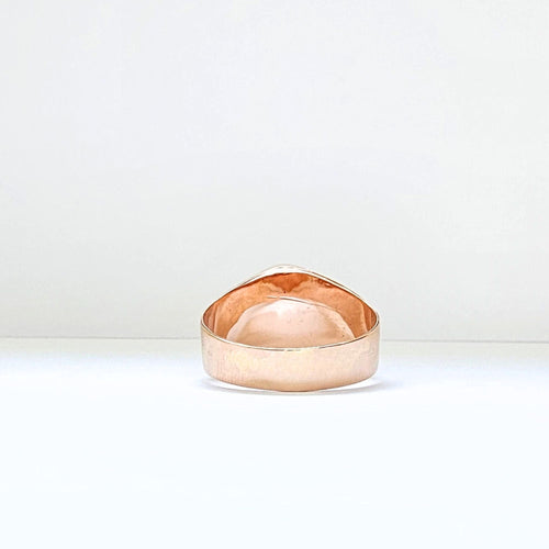 Bague 59 Chevalière ovale or rouge onyx noir 58 Facettes EPO-RI-CHE-OV-RG