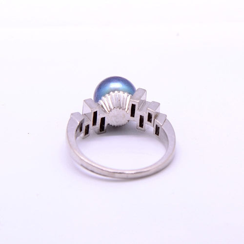Bague 52 Bague en or blanc et perle de Tahiti « Joviale » 58 Facettes 173
