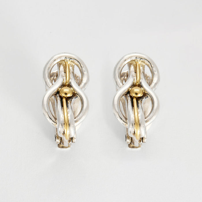 ZOLOTAS- Vintage zilveren en gouden clip-on oorbellen
