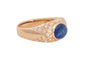 Bague 62 Bague avec saphir cabochon 3.50 ct et diamants en or jaune 18k 58 Facettes 10097