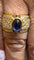Bague 55 Bague en or jaune diamants et saphir cabochon 58 Facettes