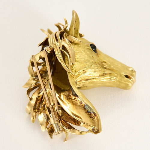 Broche Broche en forme de cheval en or jaune 58 Facettes MAR07422