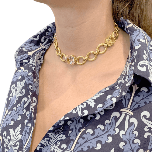 Collier Collier ras de cou, or jaune et béryls. 58 Facettes 34708