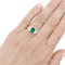Bague 53 Bague en or blanc sertie d'une émeraude et de diamants. 58 Facettes 34747