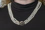 Collier Collier de perles à trois rangs avec fermoir en or et rosaces de diamants, vers 1900 58 Facettes 11576