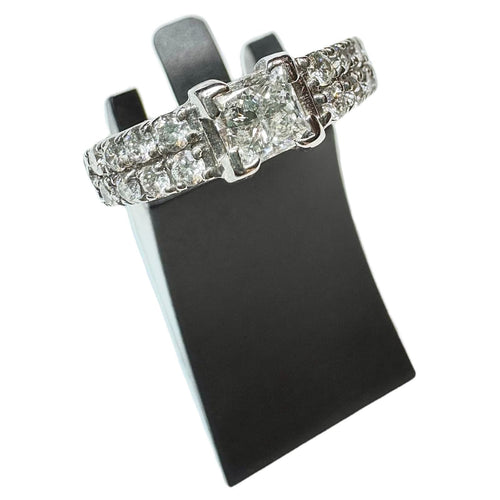 Bague 51 Bague Solitaire or blanc diamant Princesse 58 Facettes