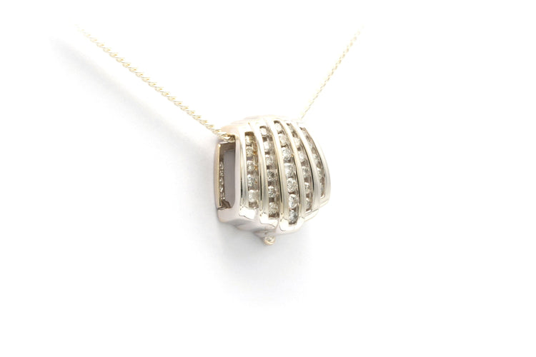 Pendentif Pendentif contemporain en or blanc serti de diamants 58 Facettes B574