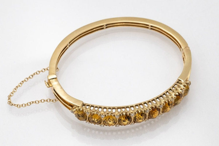 Bracelet Bracelet unique en or avec citrines ovales et diamants 58 Facettes 10592