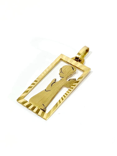 Pendentif Médaille ange en or champagne 58 Facettes