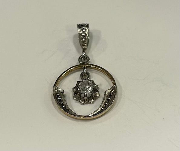 Pendentif Pendentif or jaune et blanc saphir 58 Facettes LP557/14