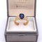 Bague 56 Bague vintage en or jaune avec saphir et diamants 58 Facettes